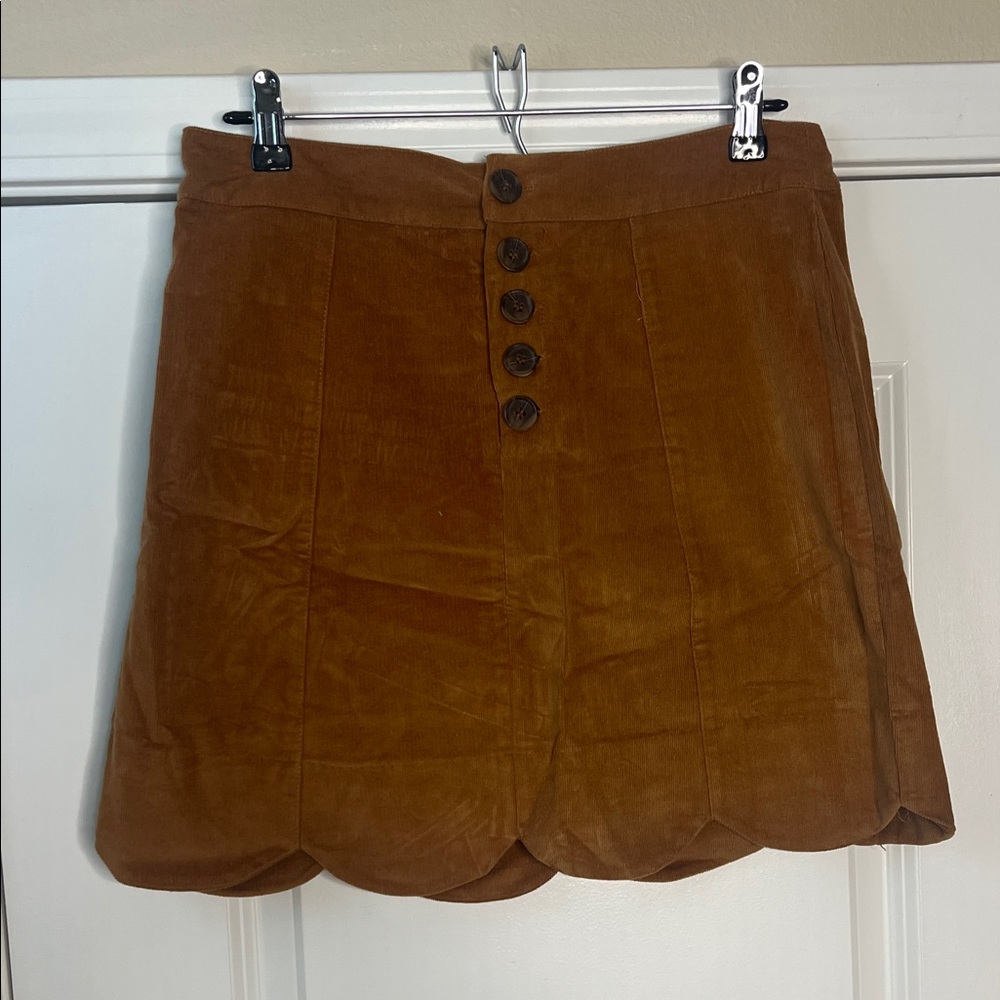 Very J Tan Corduroy Skirt